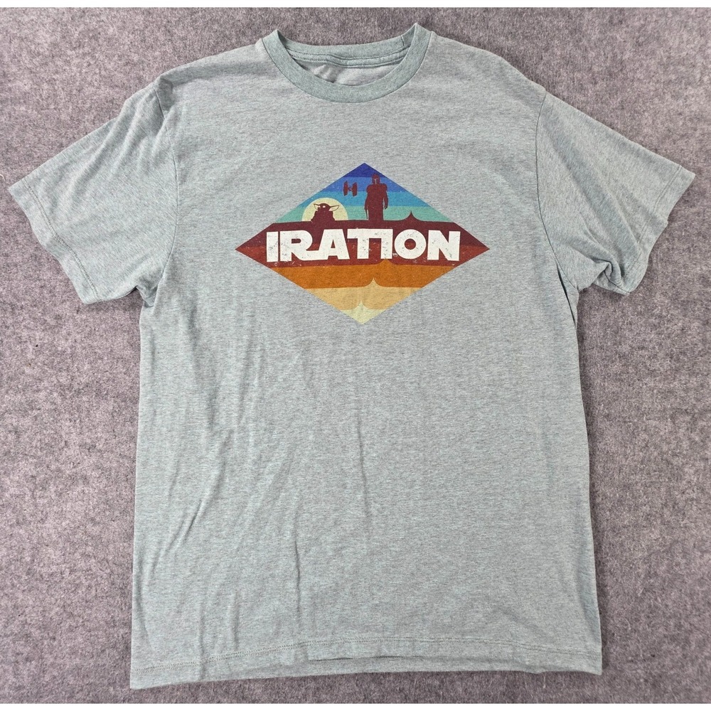 IRATION Men's T-Shirt Size L Gray Reggae Music Star Wars Band Shirt